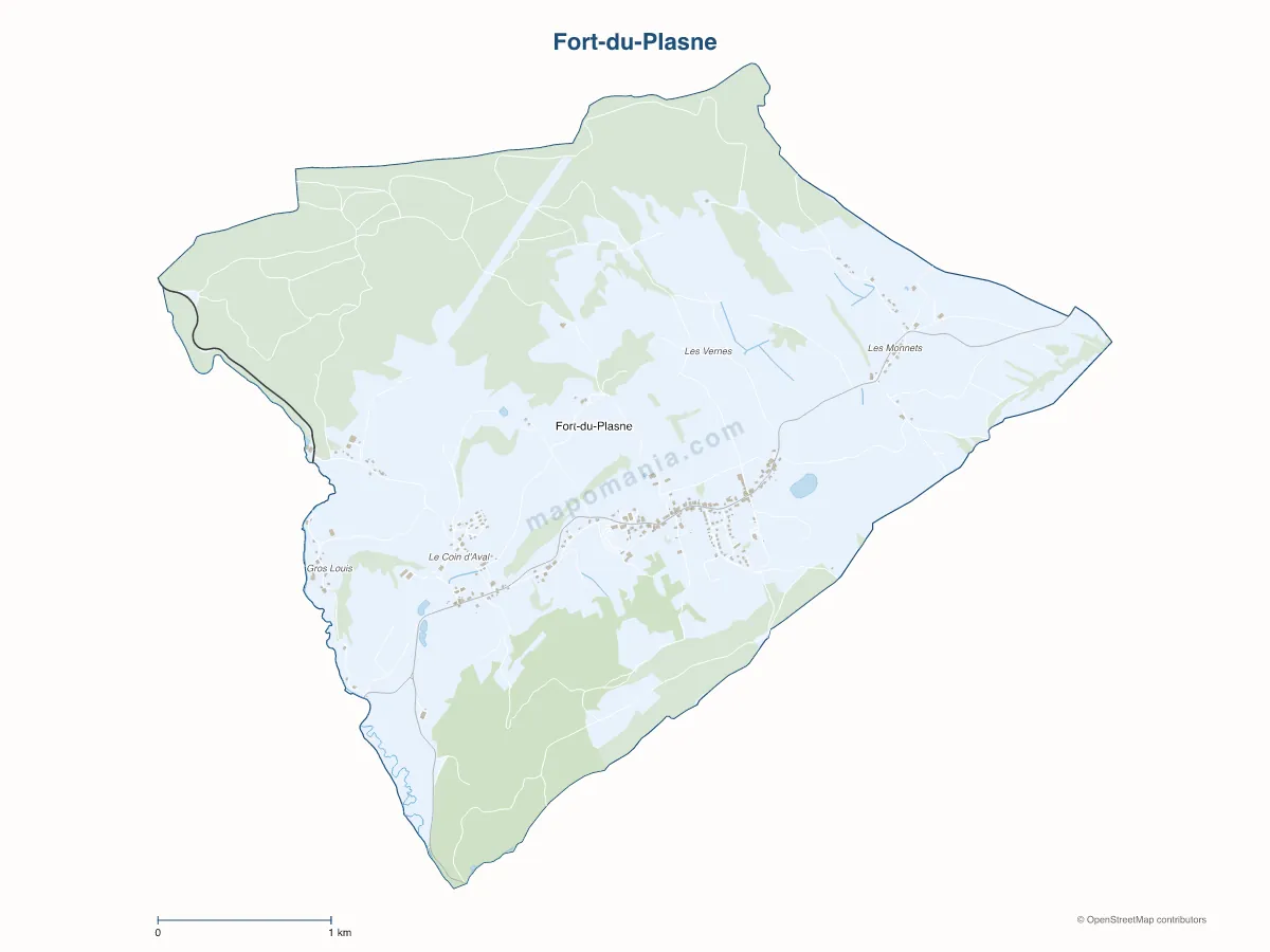 Carte de Fort-du-Plasne à personnaliser