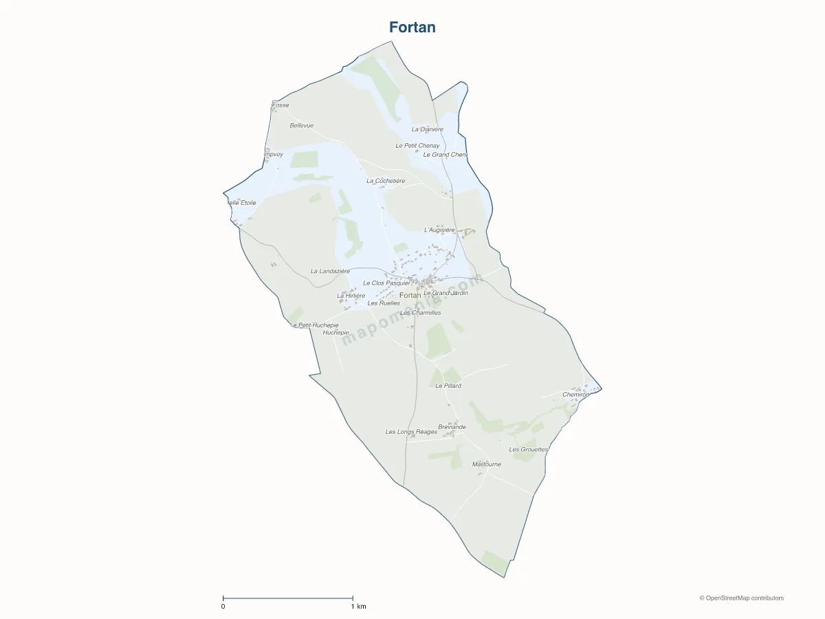 Carte de Fortan à personnaliser