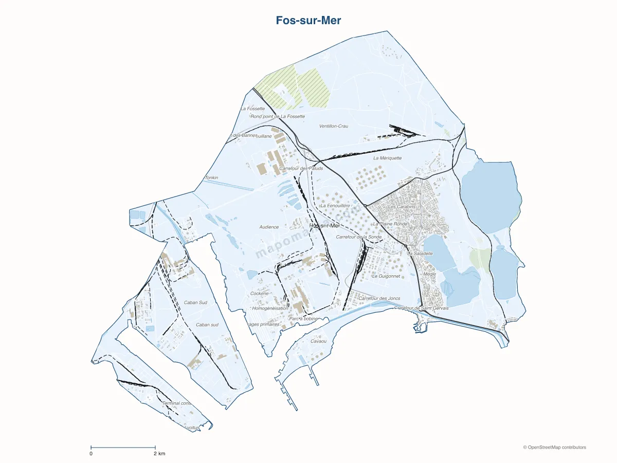 Carte de Fos-sur-Mer à personnaliser