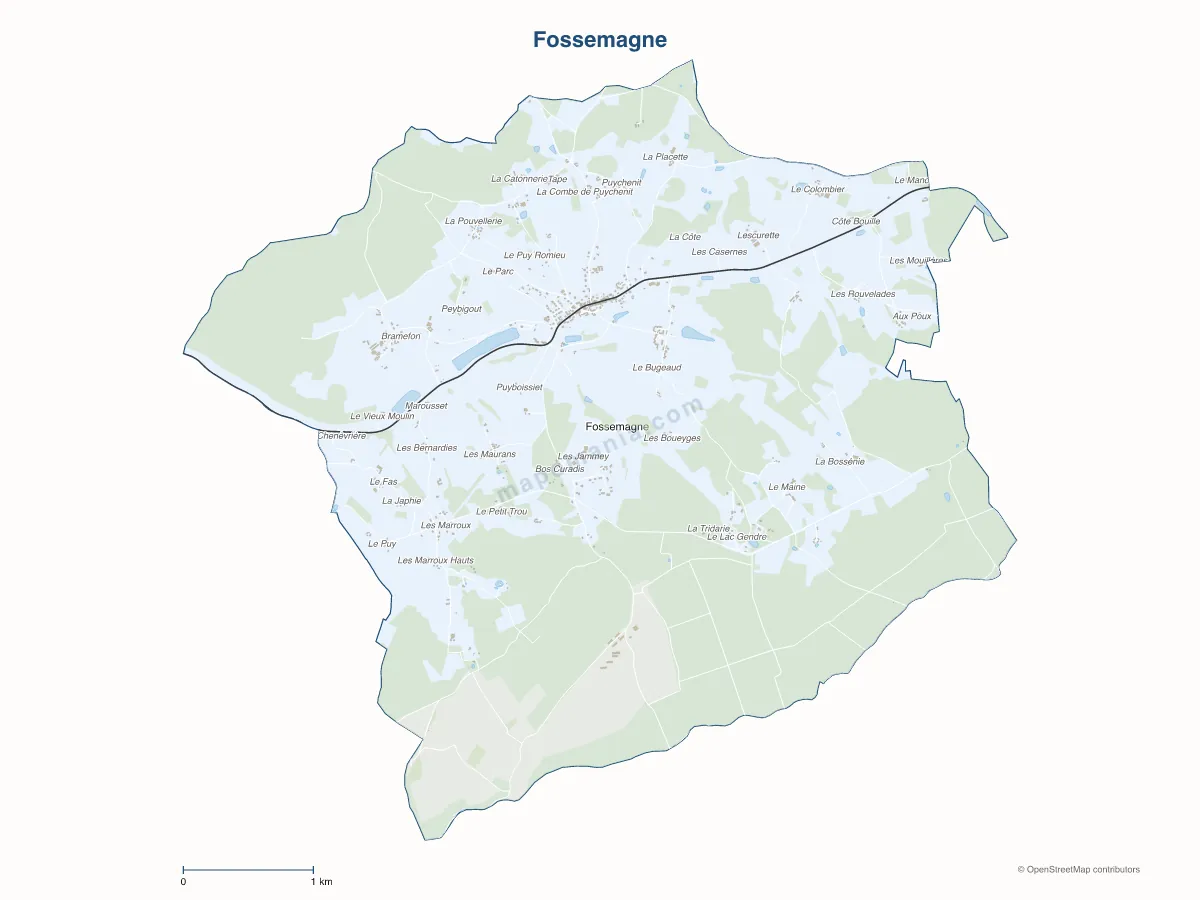 Carte de Fossemagne à personnaliser
