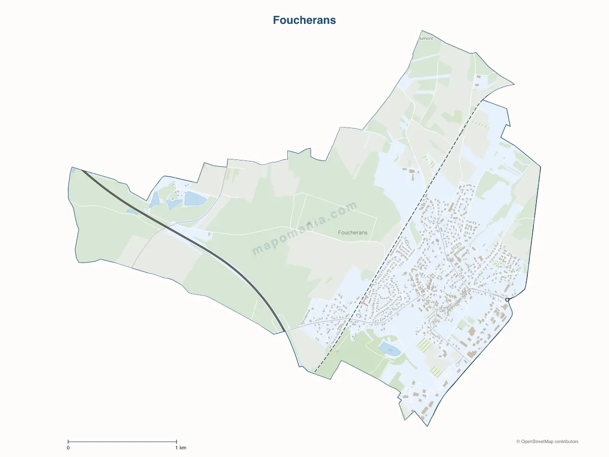 Carte de Foucherans à personnaliser