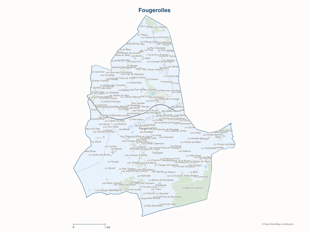 Carte de Fougerolles à personnaliser