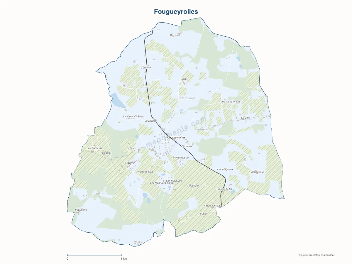 Carte de Fougueyrolles à personnaliser