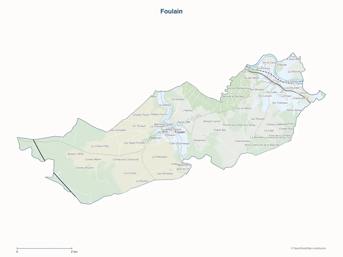 Carte de Foulain à personnaliser