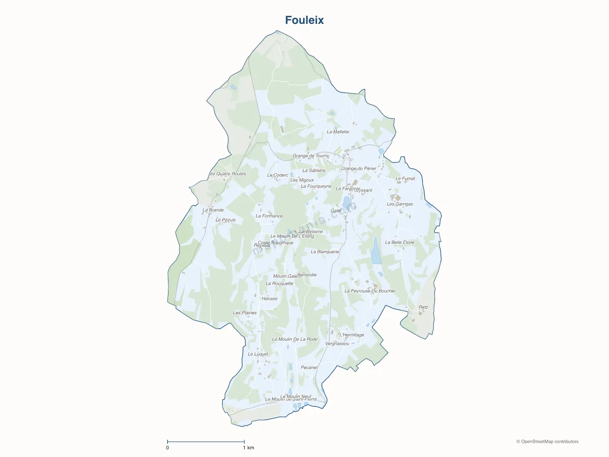 Carte de Fouleix à personnaliser