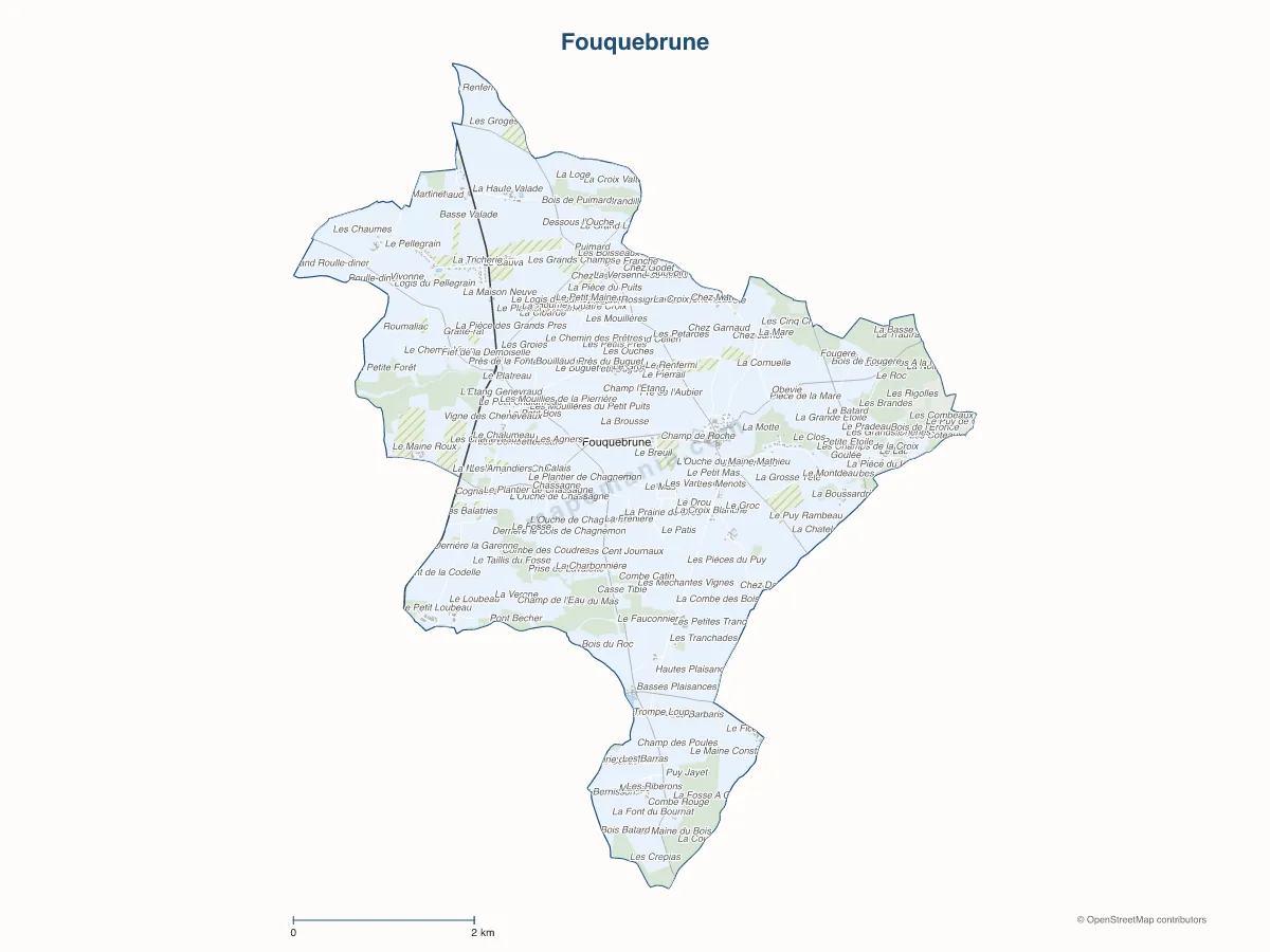 Carte de Fouquebrune à personnaliser