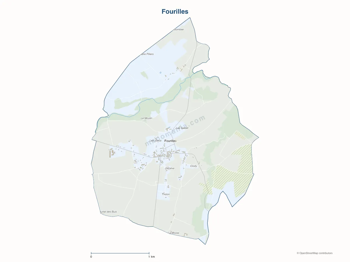 Carte de Fourilles à personnaliser