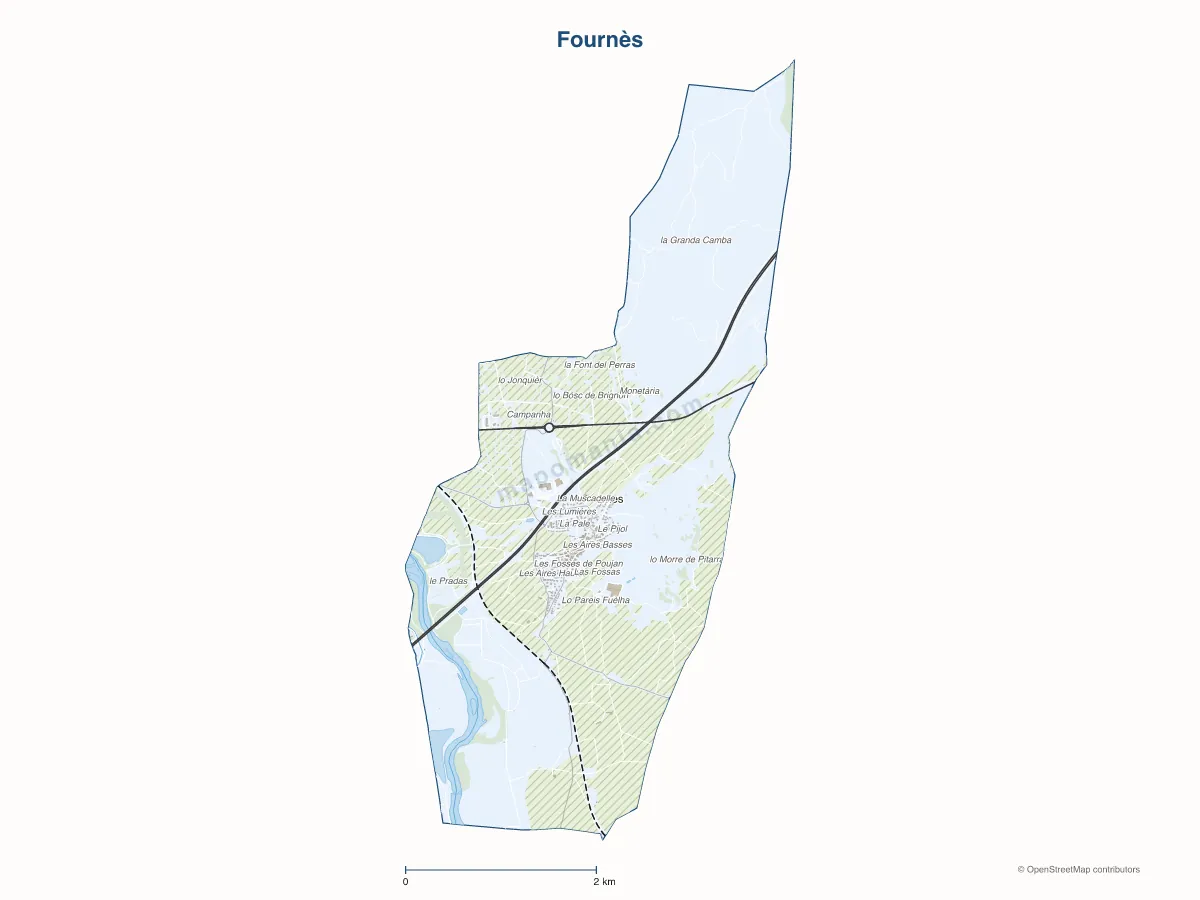 Carte de Fournès à personnaliser