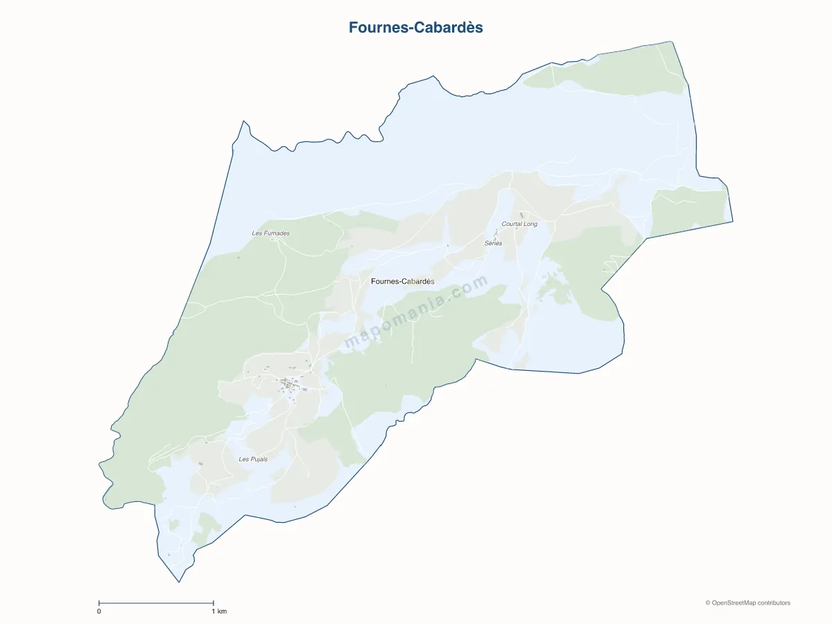 Carte de Fournes-Cabardès à personnaliser