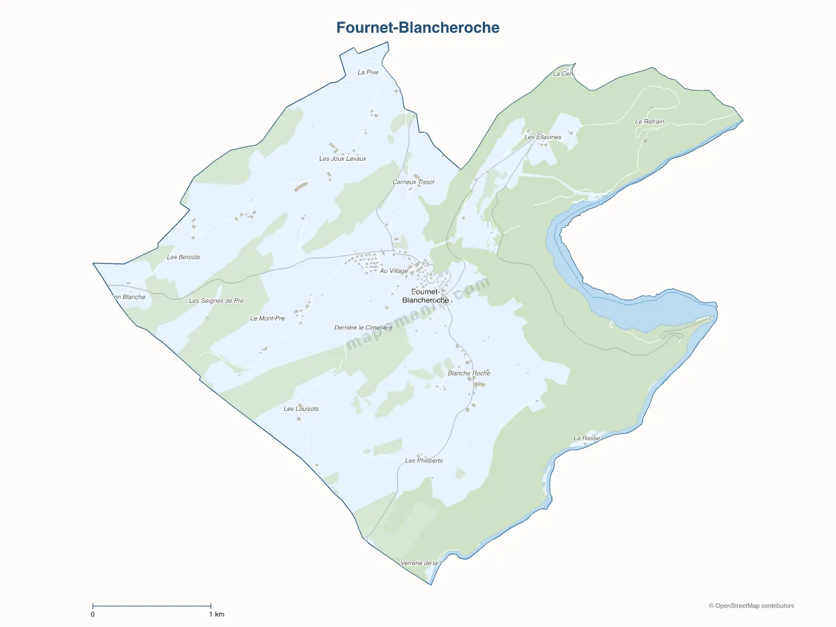 Carte de Fournet-Blancheroche à personnaliser