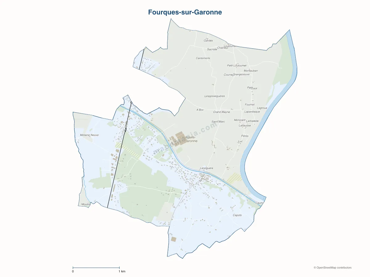 Carte de Fourques-sur-Garonne à personnaliser