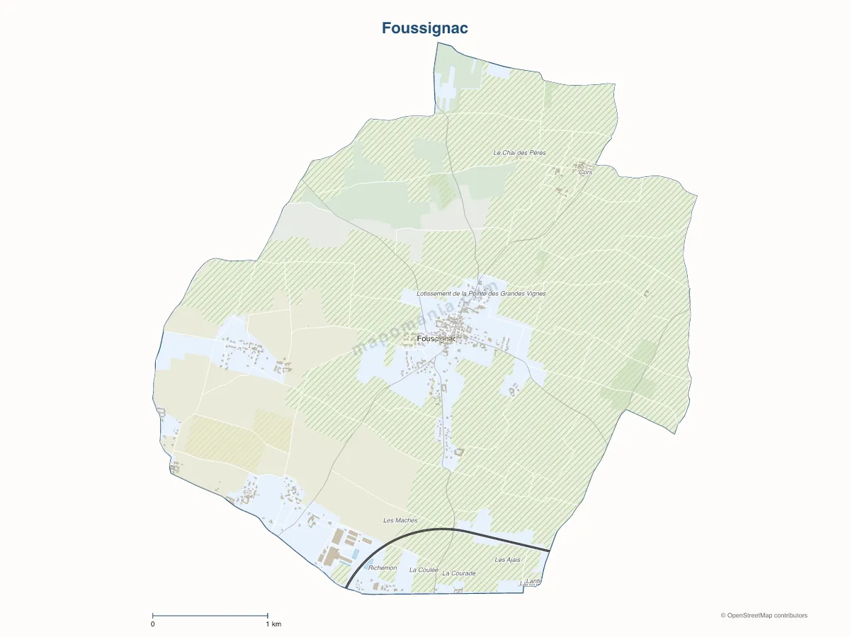 Carte de Foussignac à personnaliser