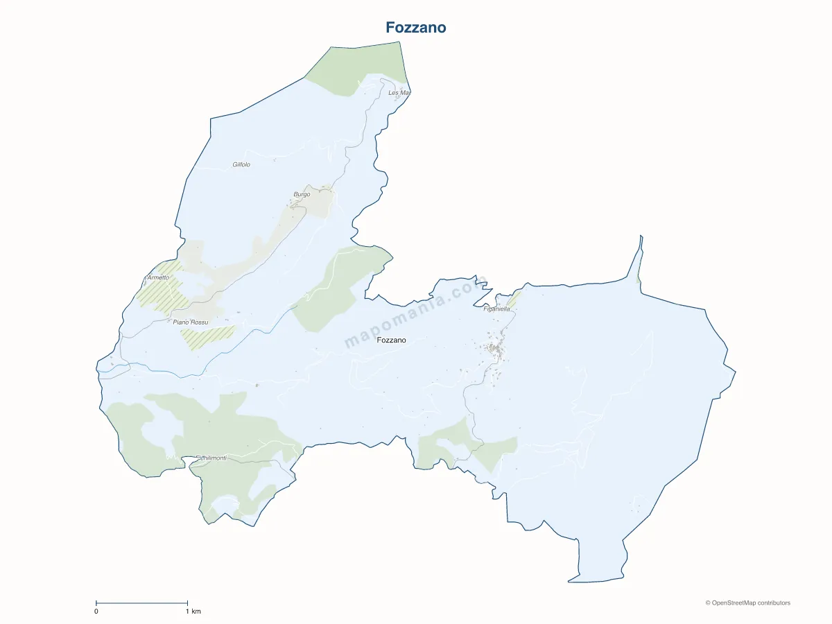 Carte de Fozzano à personnaliser