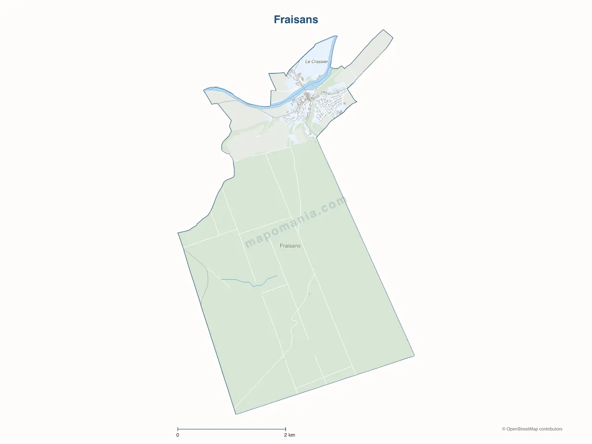 Carte de Fraisans à personnaliser