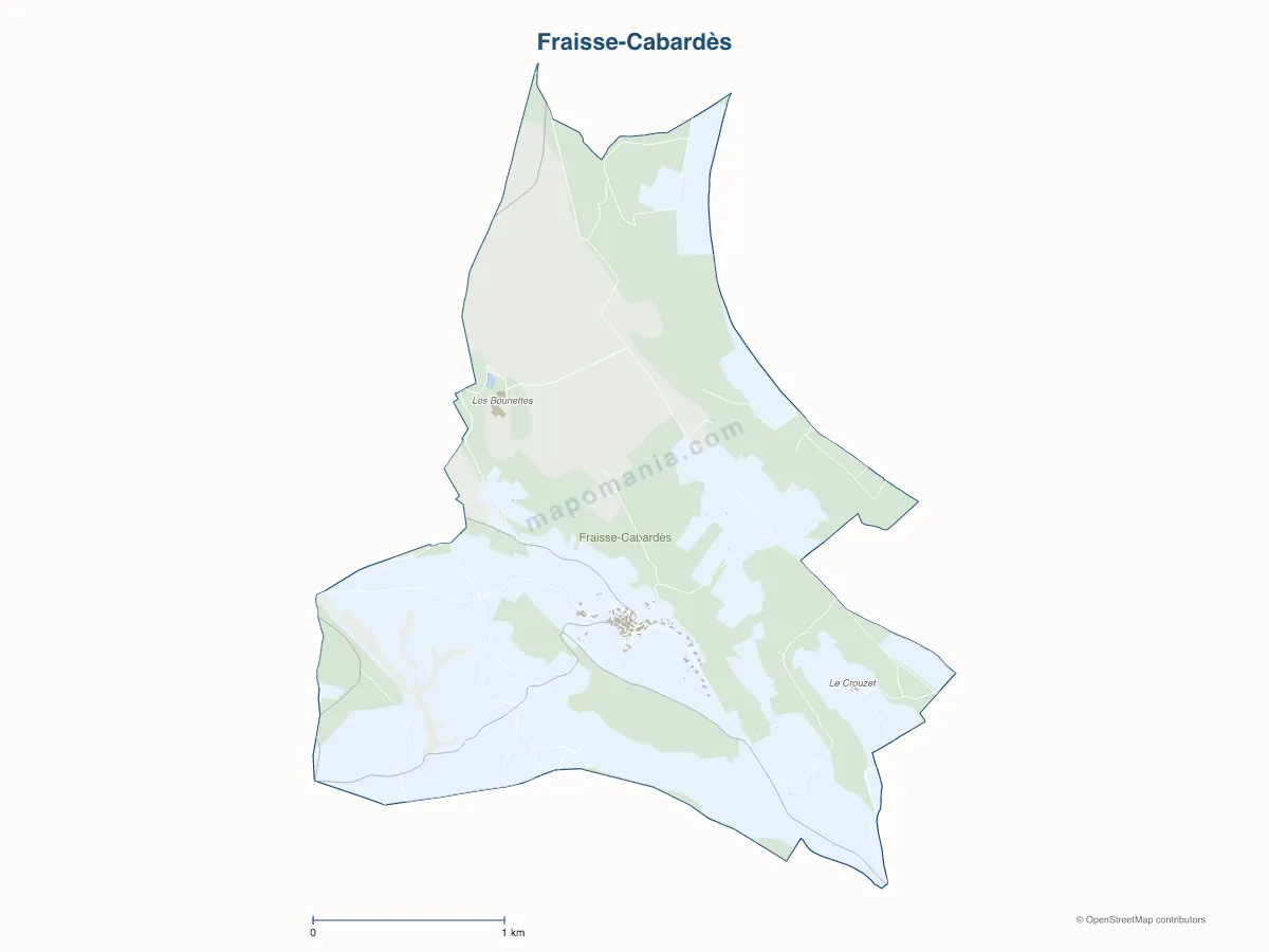 Carte de Fraisse-Cabardès à personnaliser