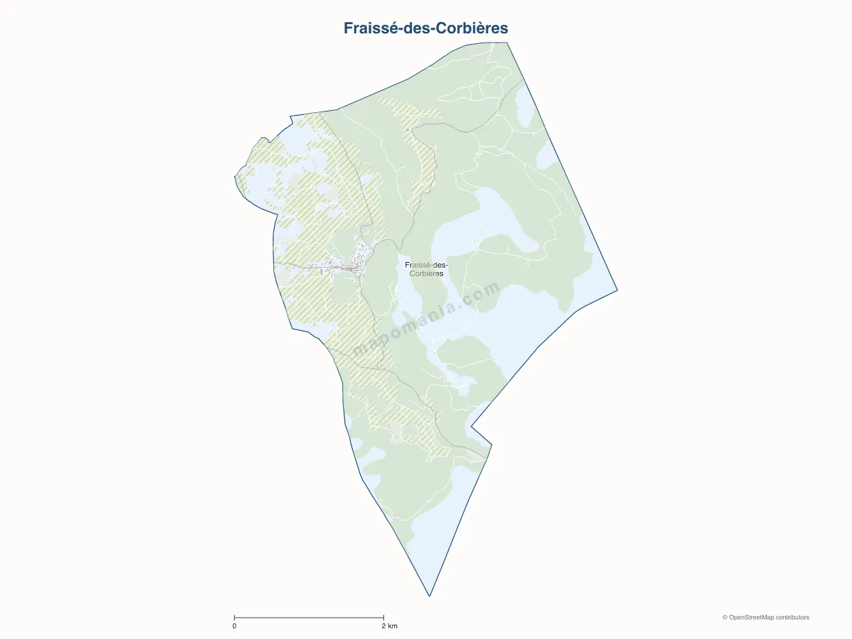 Carte de Fraissé-des-Corbières à personnaliser