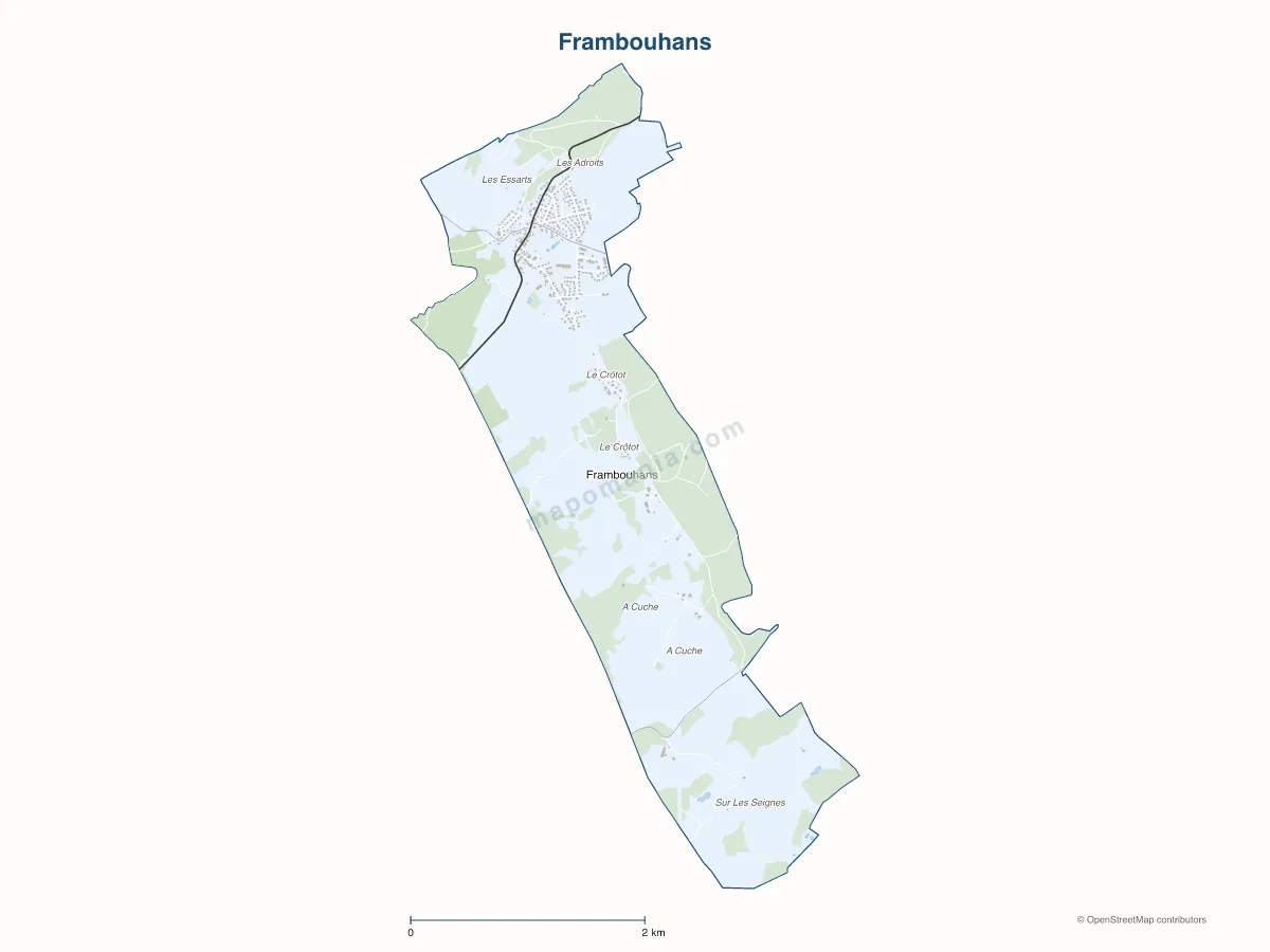 Carte de Frambouhans à personnaliser