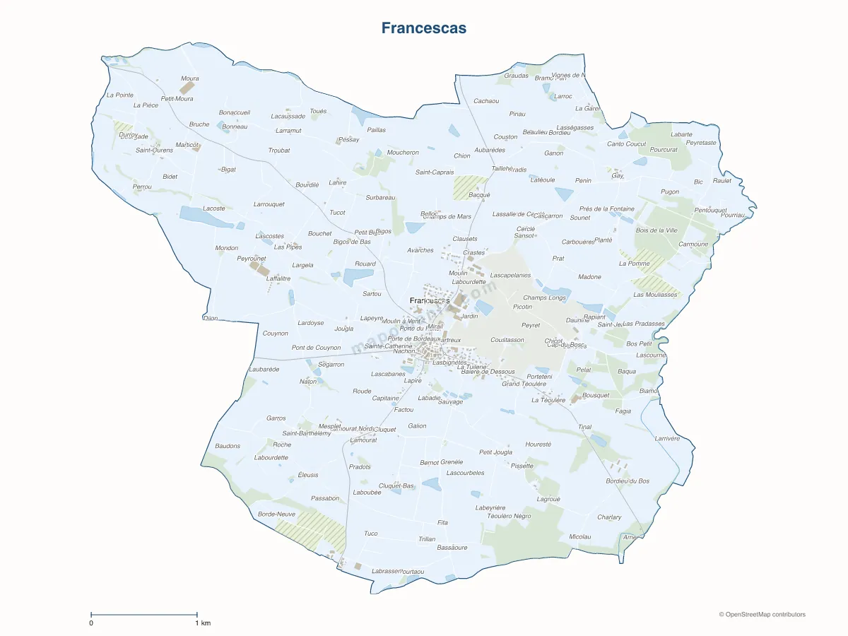 Carte de Francescas à personnaliser