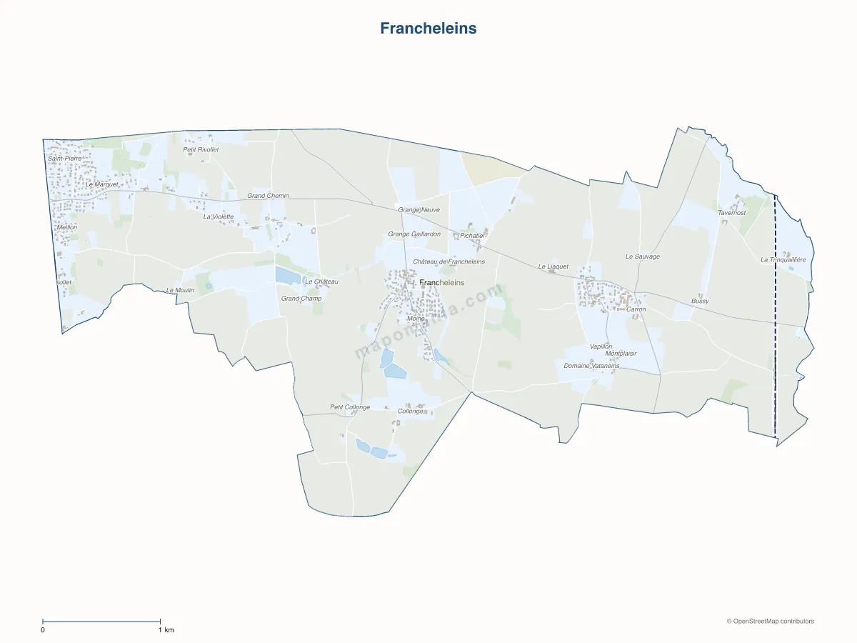 Carte de Francheleins à personnaliser