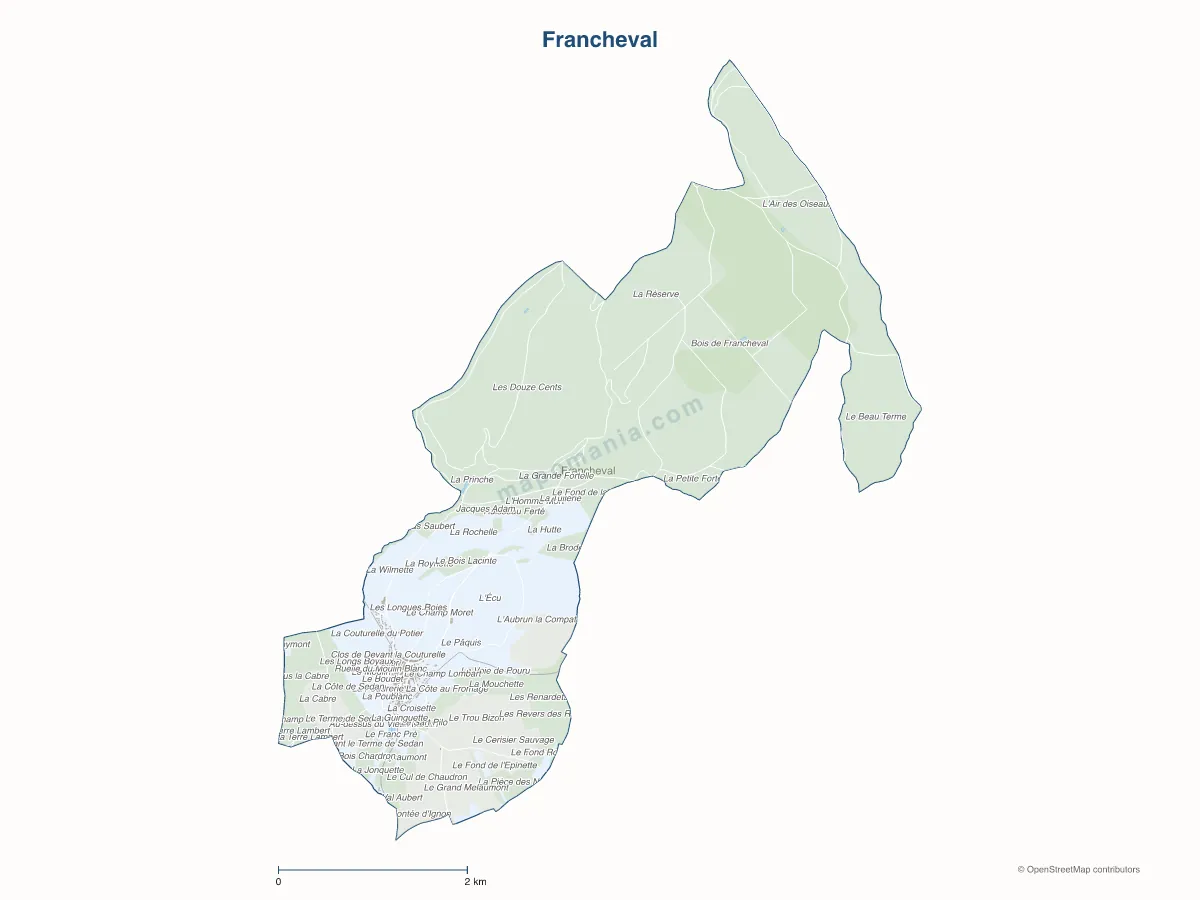 Carte de Francheval à personnaliser