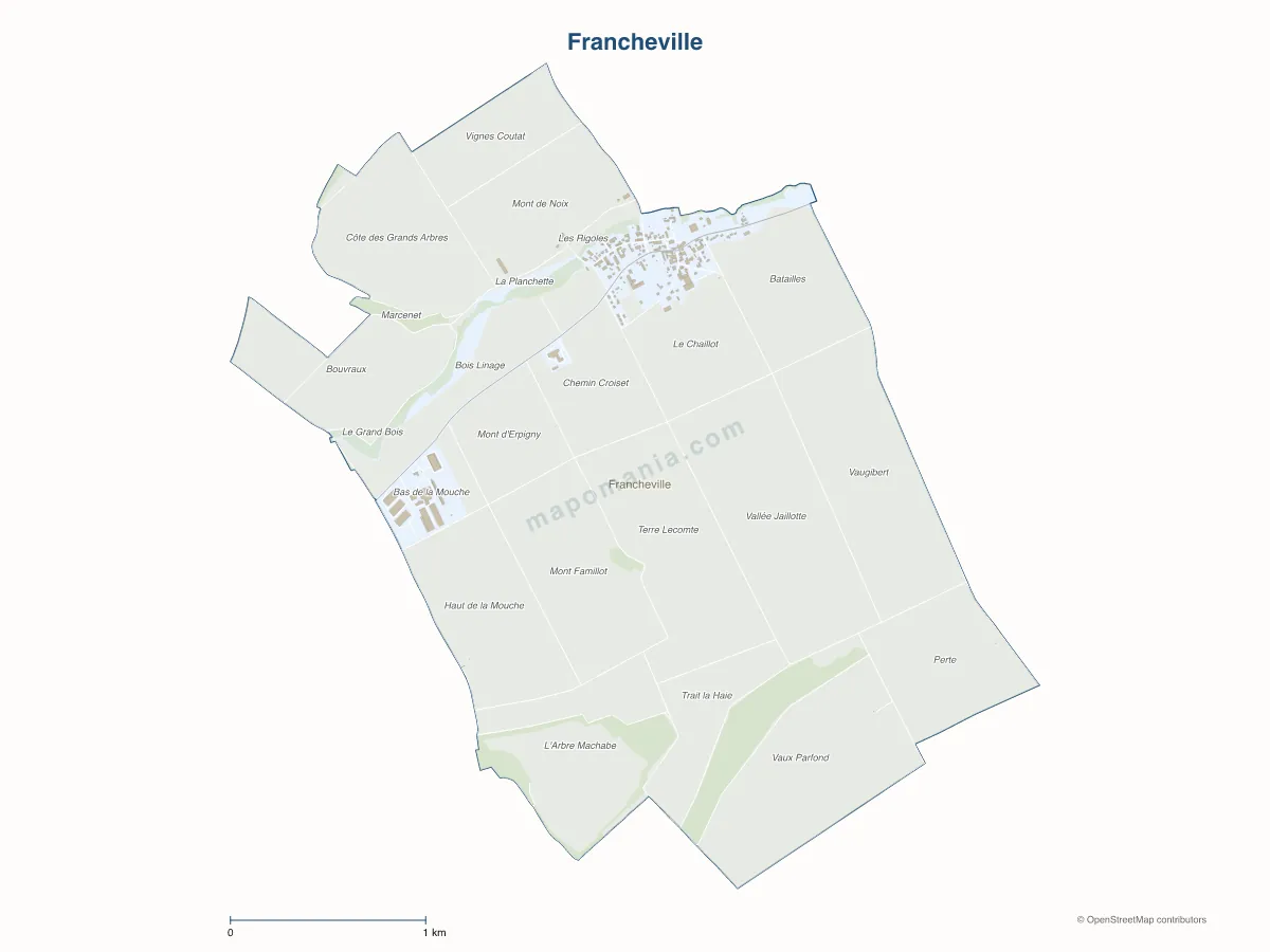 Carte de Francheville à personnaliser
