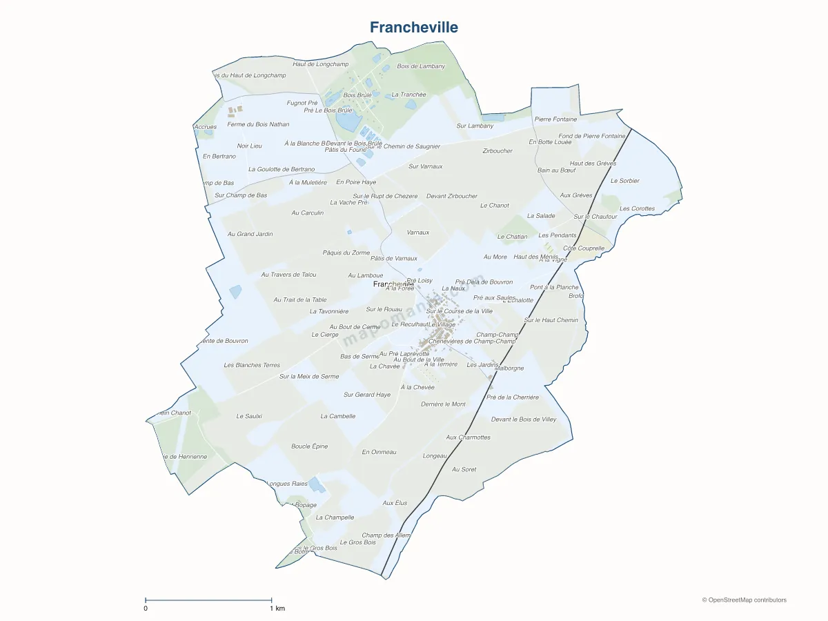 Carte de Francheville à personnaliser