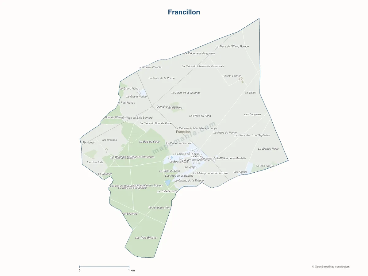 Carte de Francillon à personnaliser