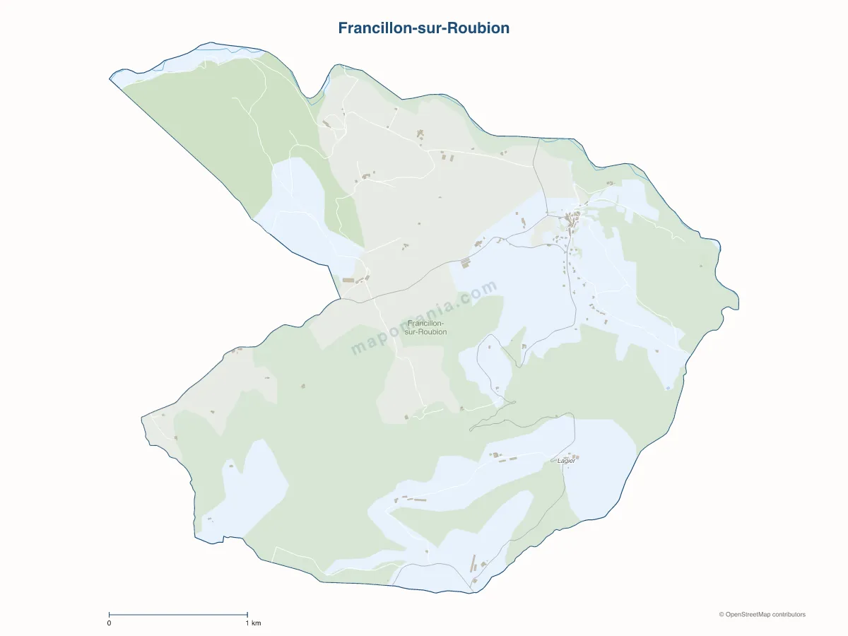Carte de Francillon-sur-Roubion à personnaliser