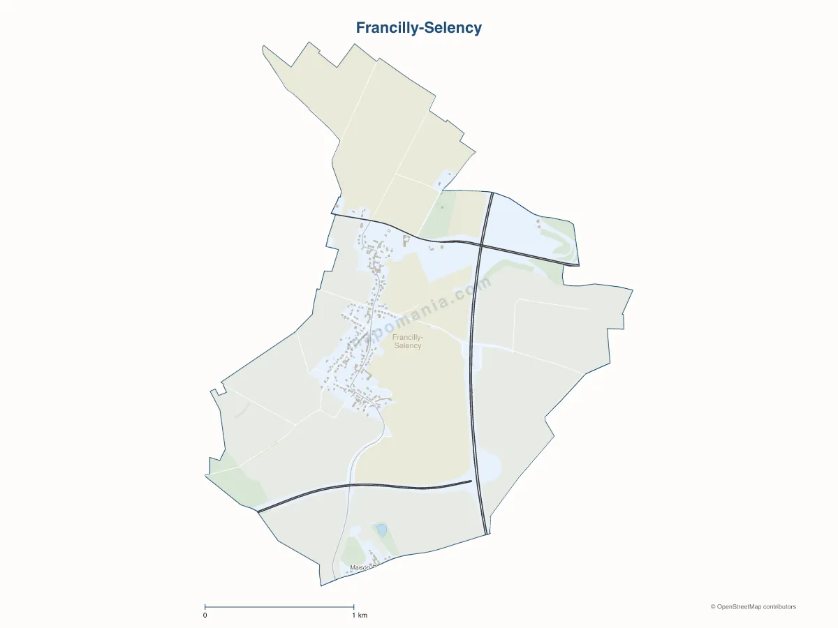 Carte de Francilly-Selency à personnaliser