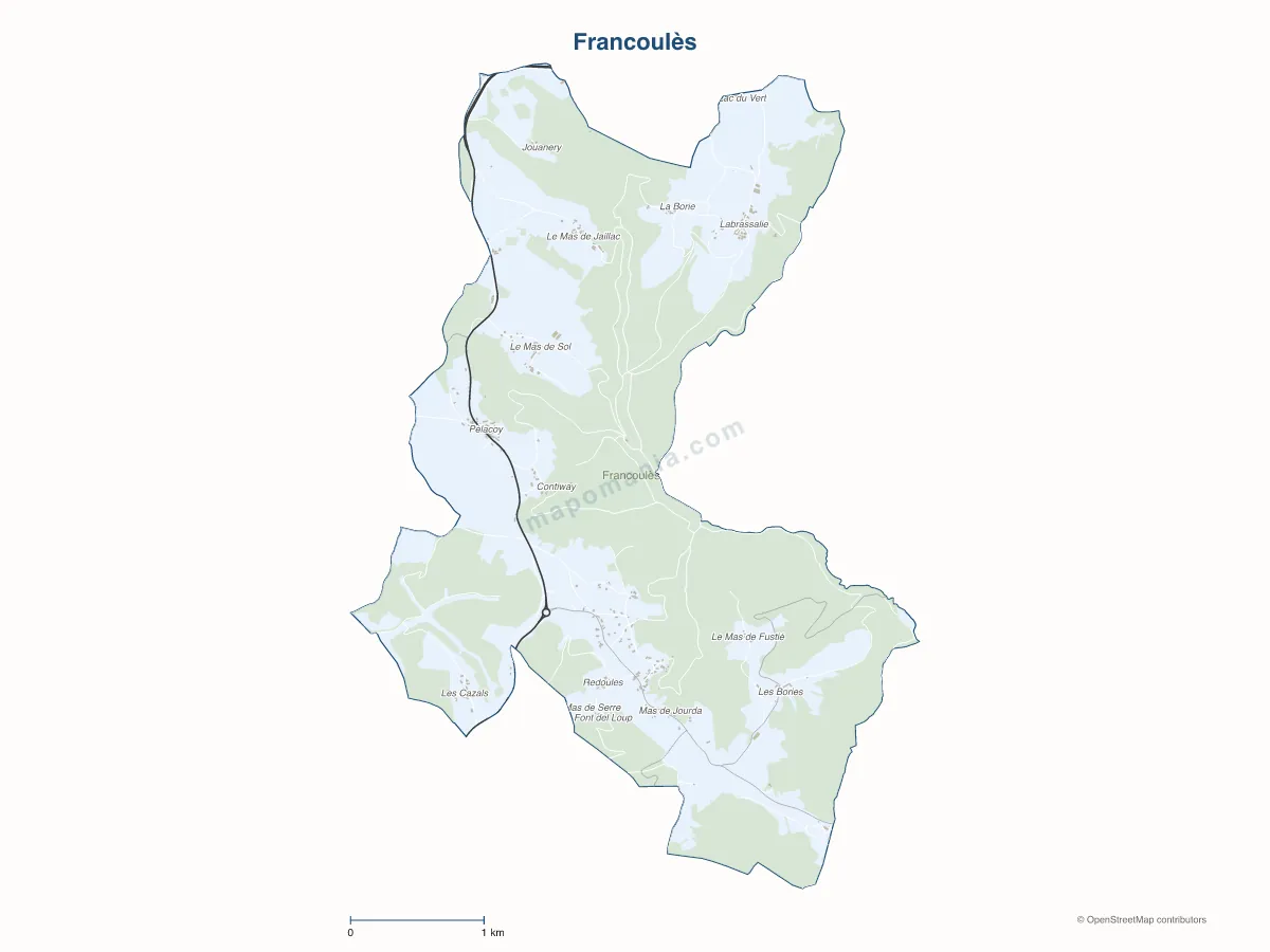 Carte de Francoulès à personnaliser