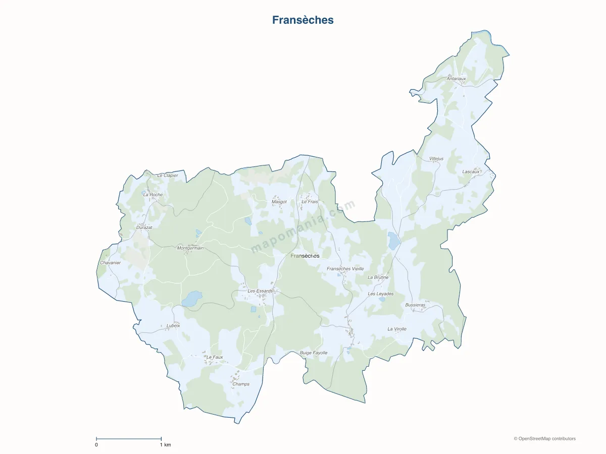Carte de Fransèches à personnaliser