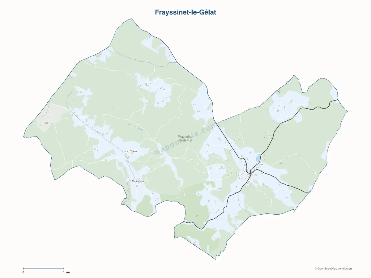 Carte de Frayssinet-le-Gélat à personnaliser