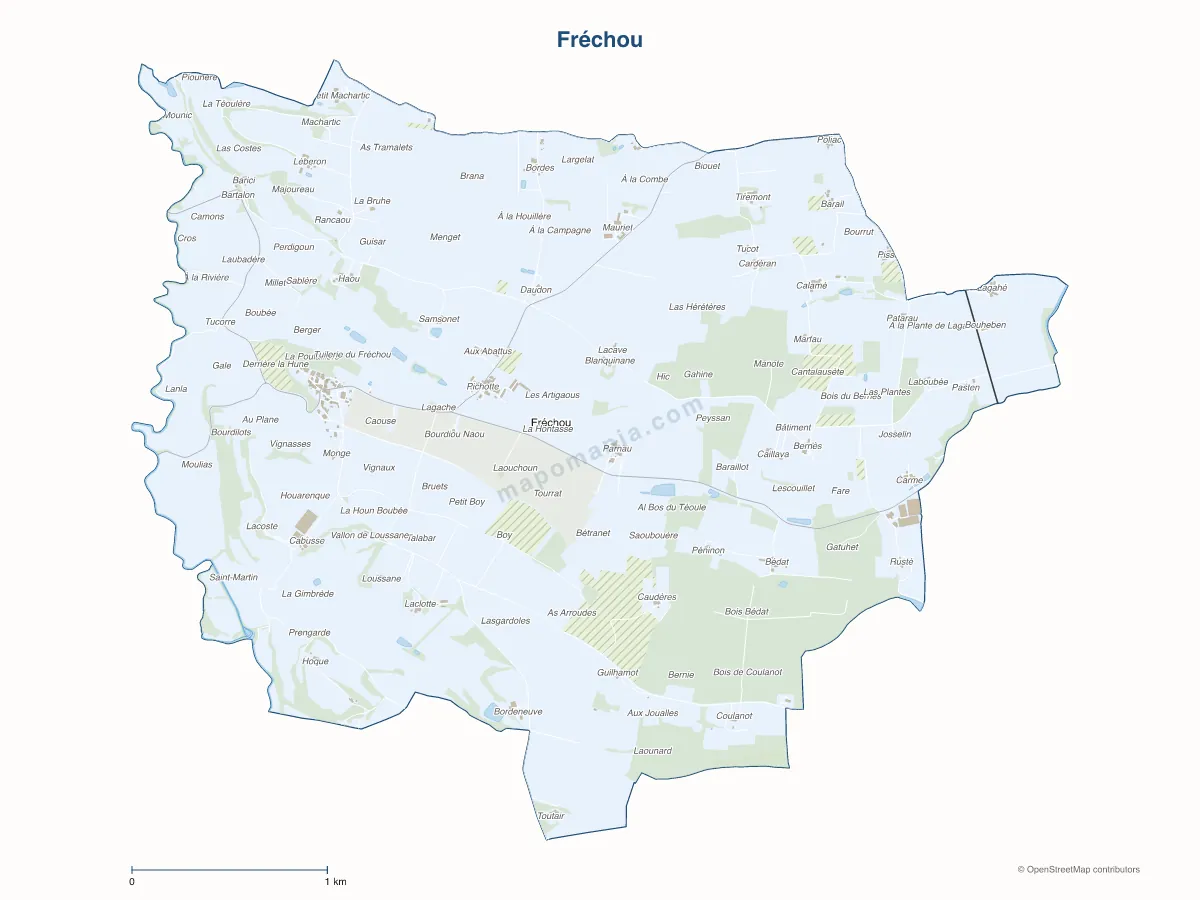 Carte de Fréchou à personnaliser