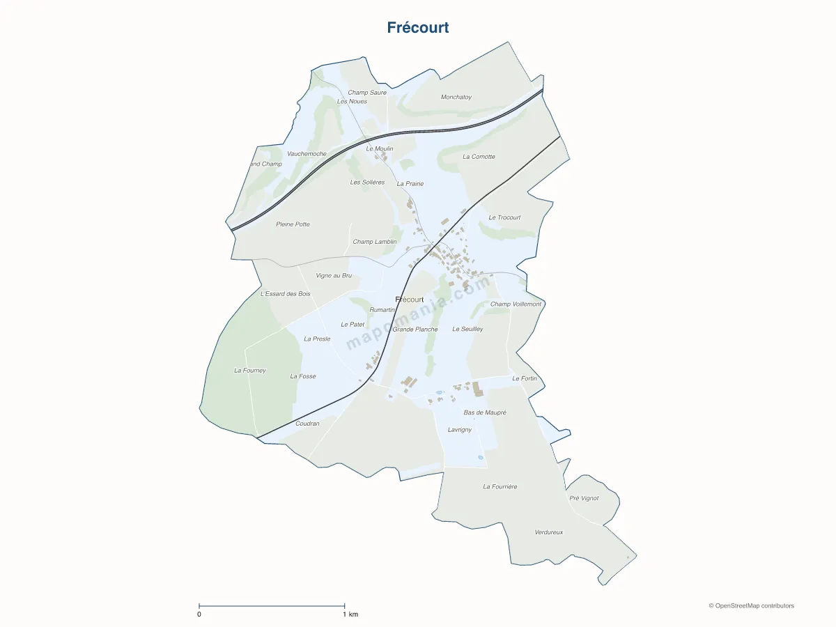 Carte de Frécourt à personnaliser