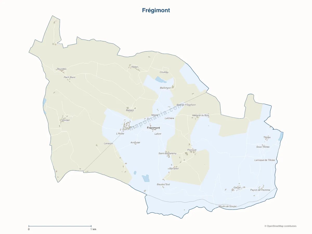 Carte de Frégimont à personnaliser