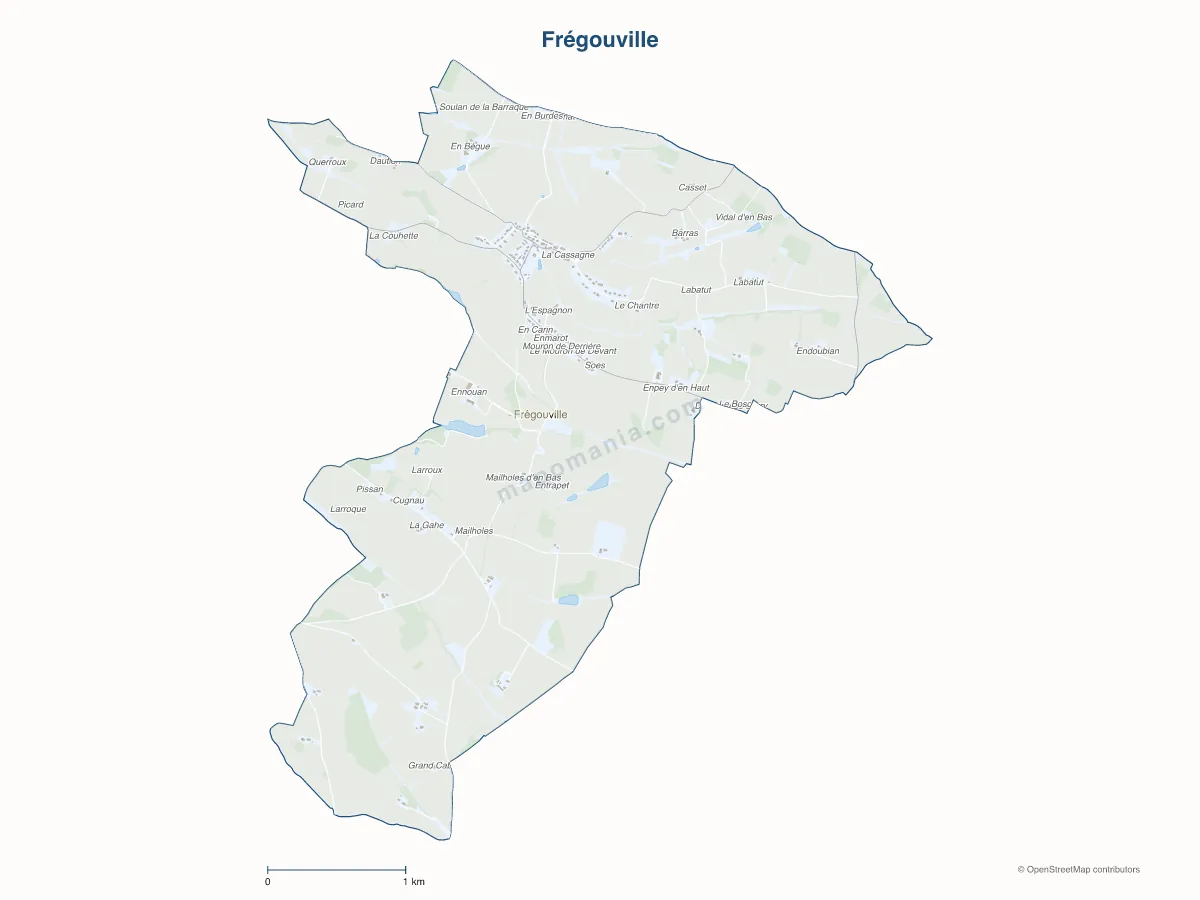 Carte de Frégouville à personnaliser