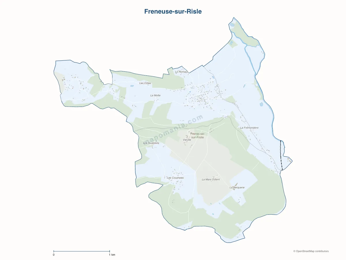 Carte de Freneuse-sur-Risle à personnaliser