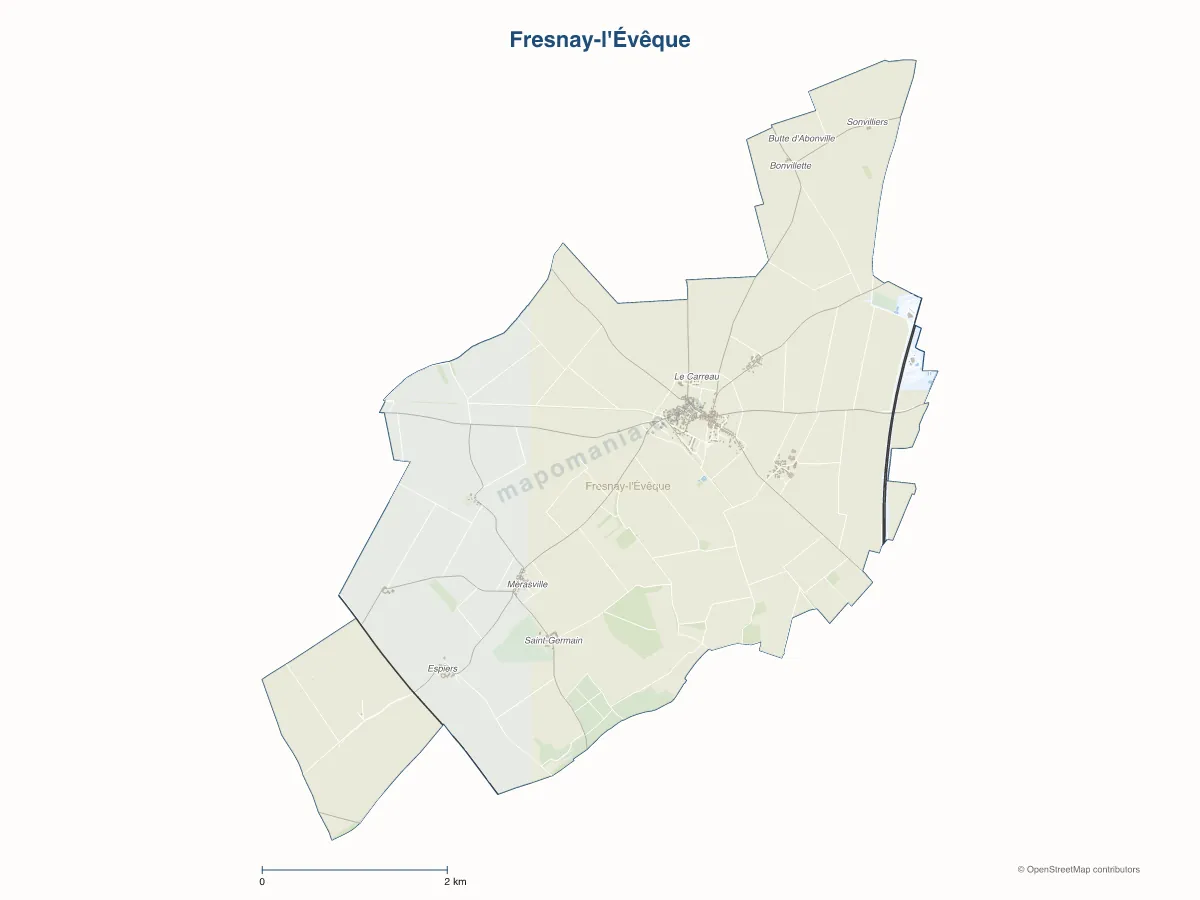 Carte de Fresnay-l'Évêque à personnaliser