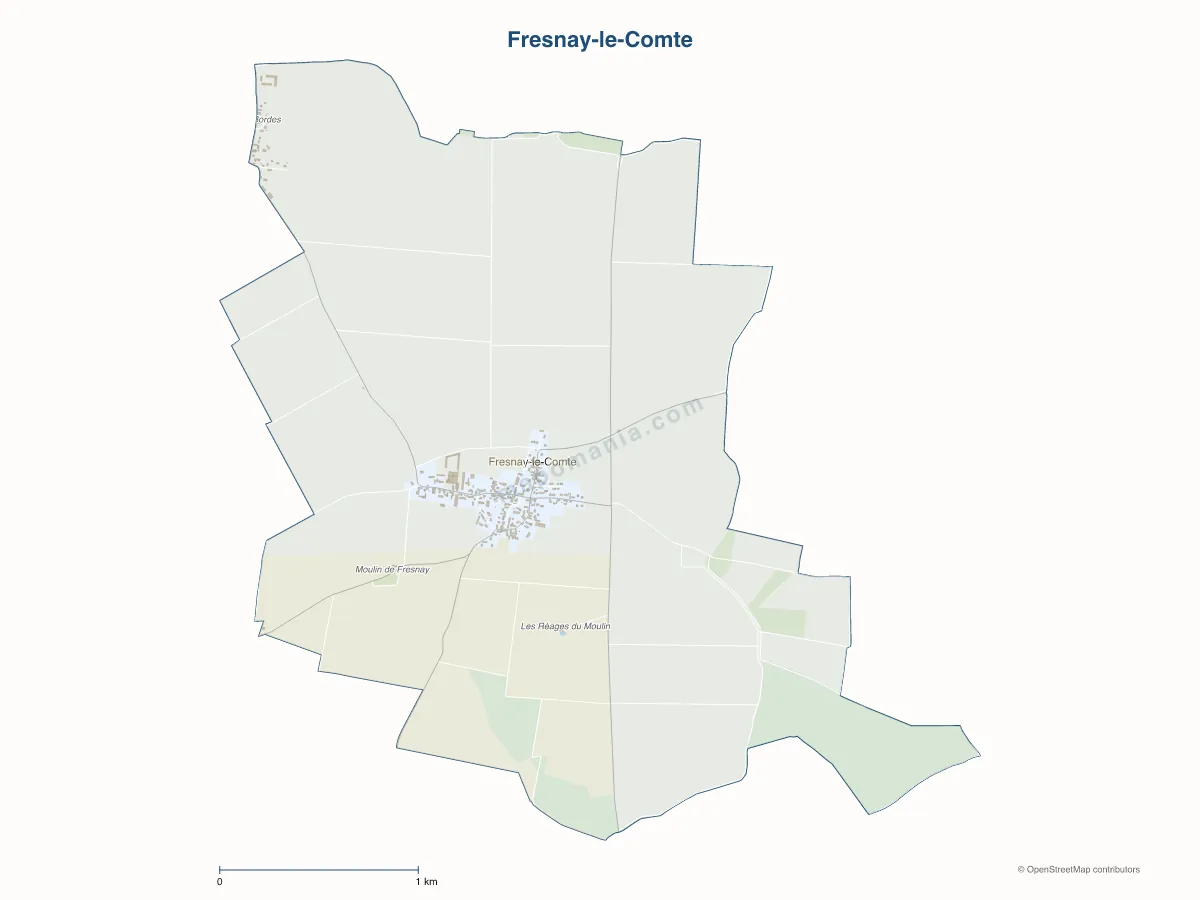 Carte de Fresnay-le-Comte à personnaliser
