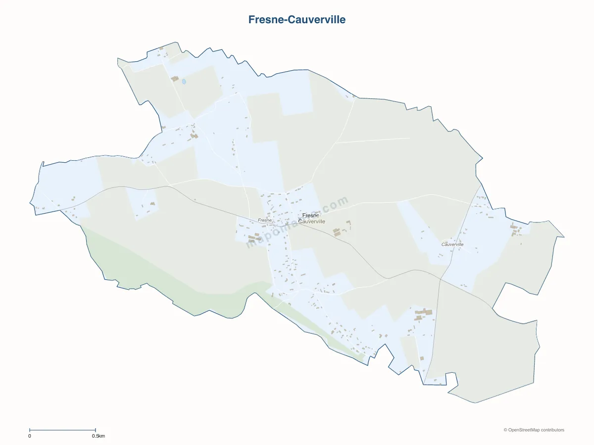 Carte de Fresne-Cauverville à personnaliser