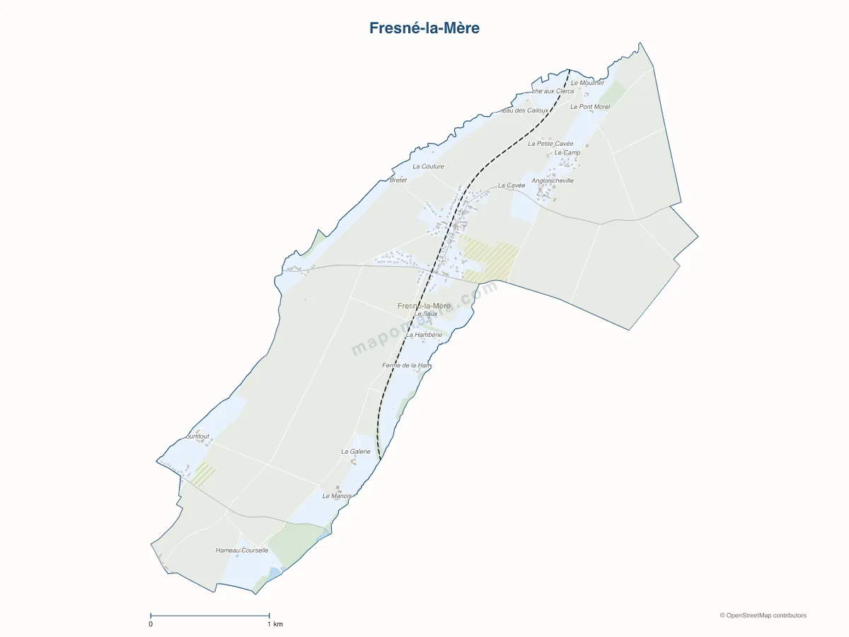 Carte de Fresné-la-Mère à personnaliser