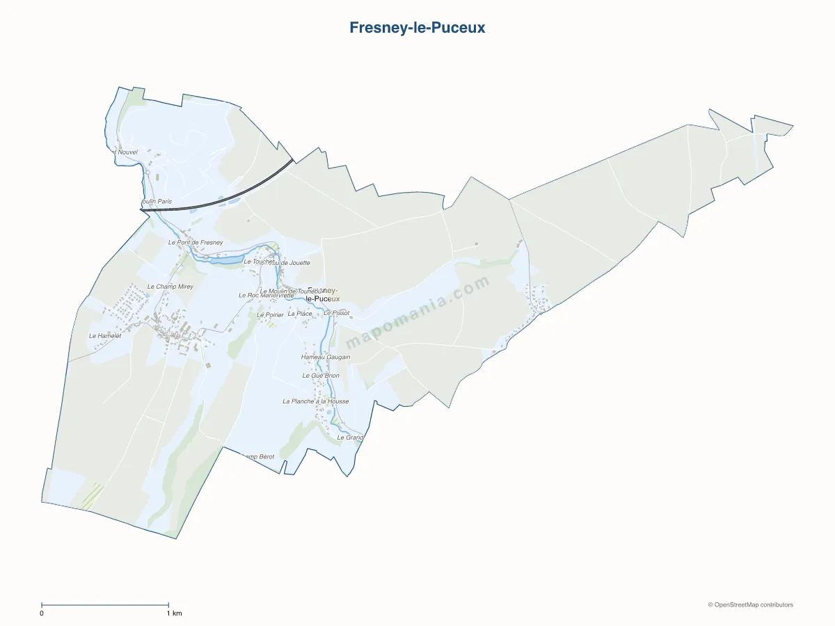 Carte de Fresney-le-Puceux à personnaliser