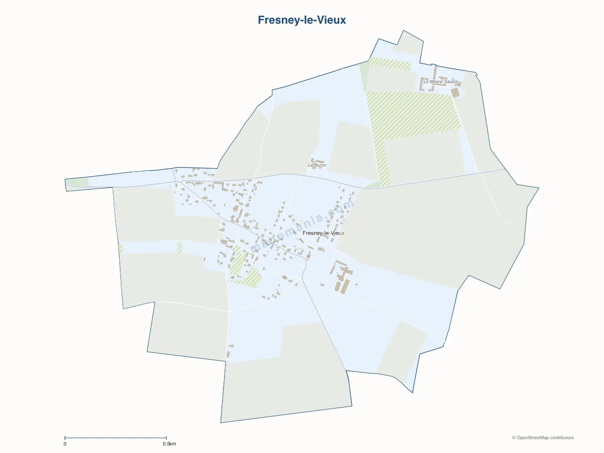 Carte de Fresney-le-Vieux à personnaliser