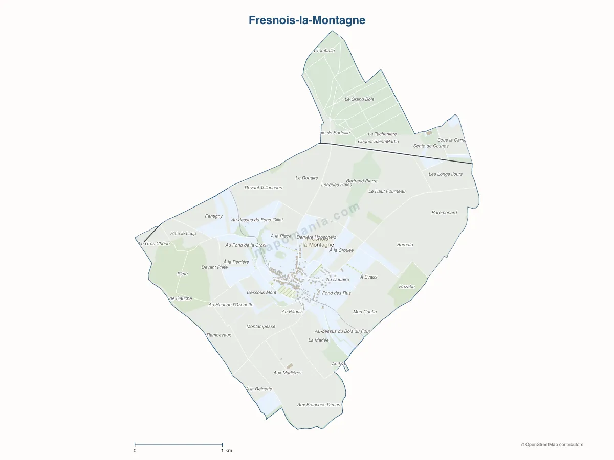 Carte de Fresnois-la-Montagne à personnaliser