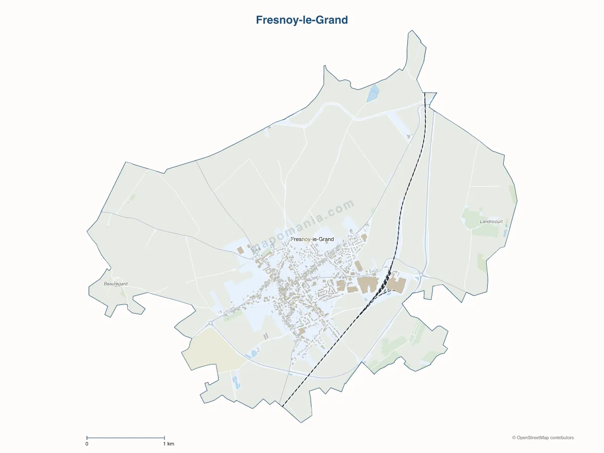 Carte de Fresnoy-le-Grand à personnaliser