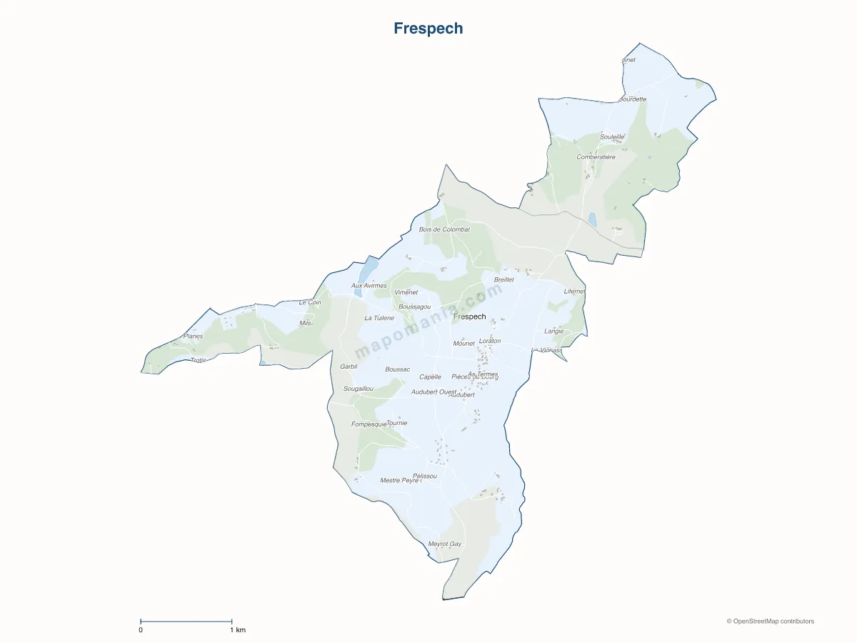 Carte de Frespech à personnaliser