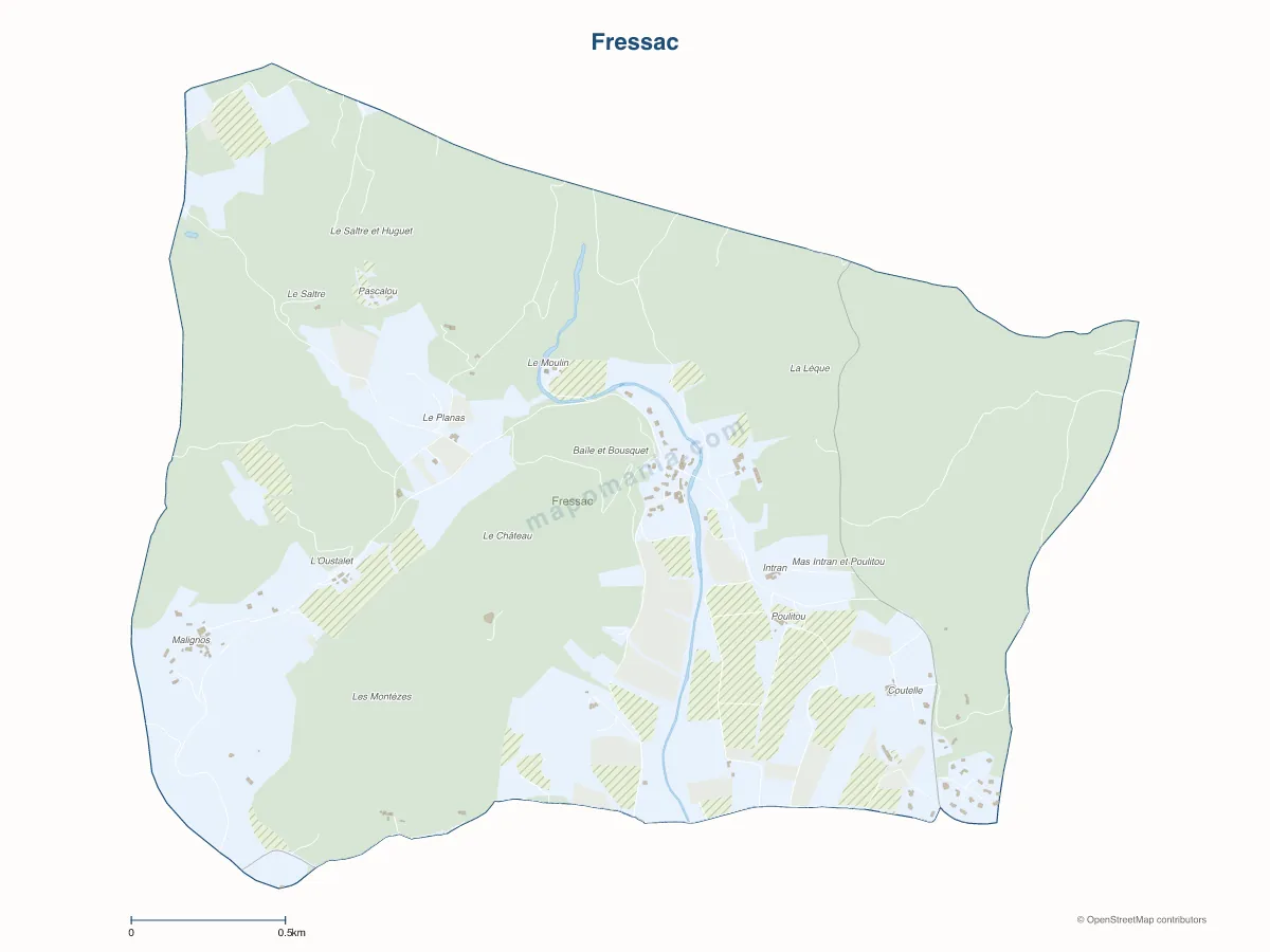 Carte de Fressac à personnaliser