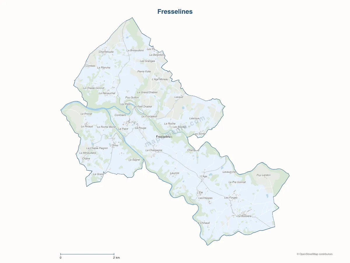 Carte de Fresselines à personnaliser