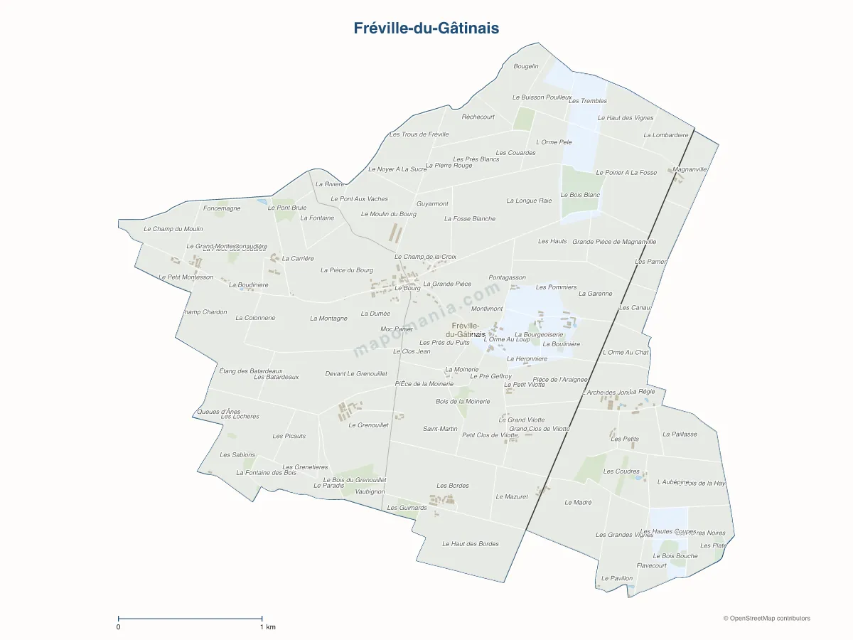 Carte de Fréville-du-Gâtinais à personnaliser