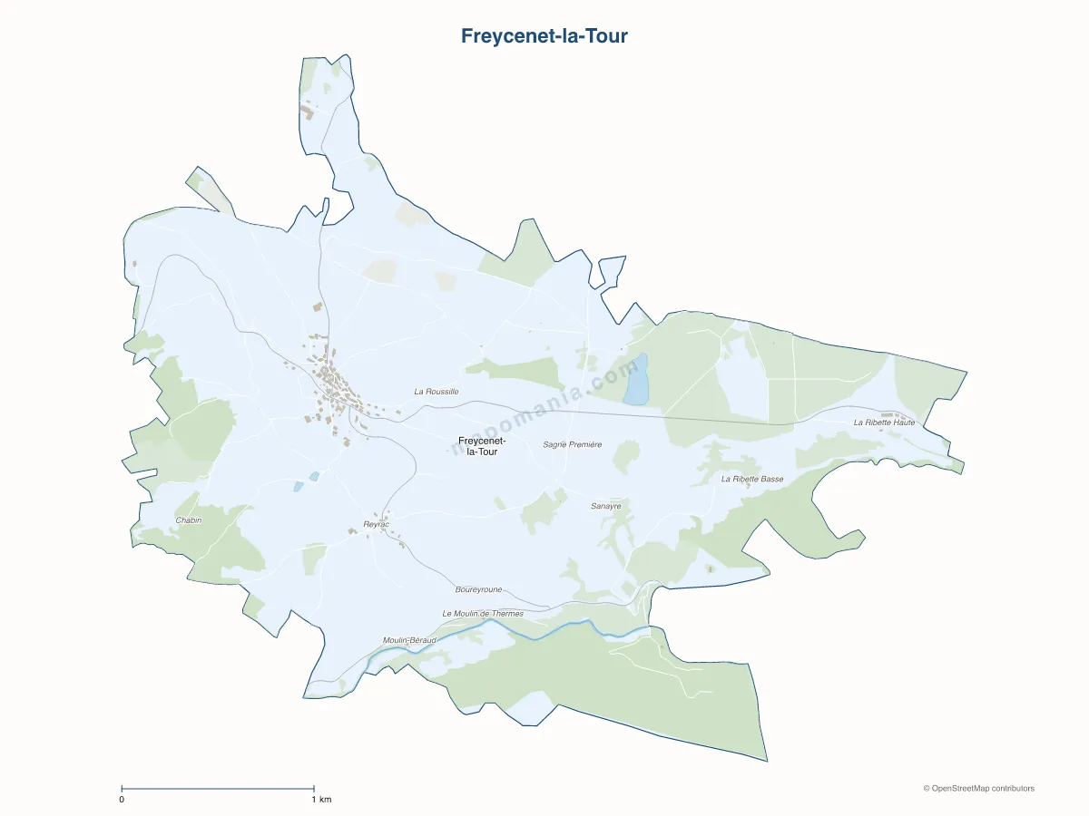Carte de Freycenet-la-Tour à personnaliser